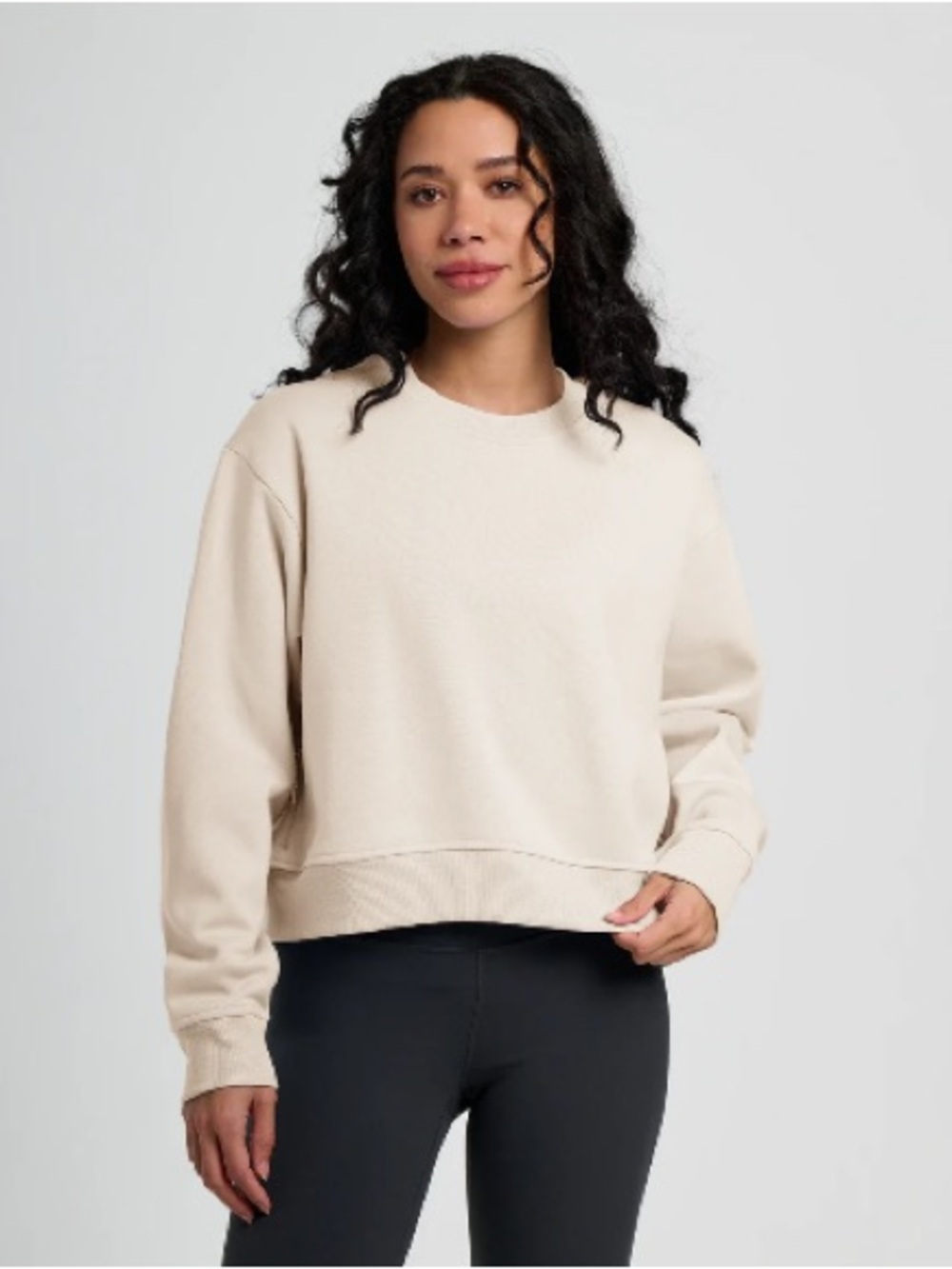 Free Fly Bamboo Northcoast Fleece Crew Sweatshirt Stone S NWT Cropped Pullover